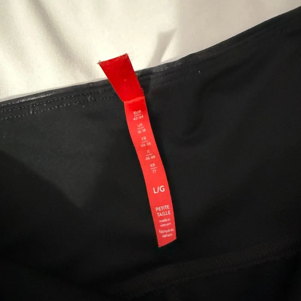 Spanx Faux‎ Leather Leggings High Rise Waist Power Waistband Shaping Black large